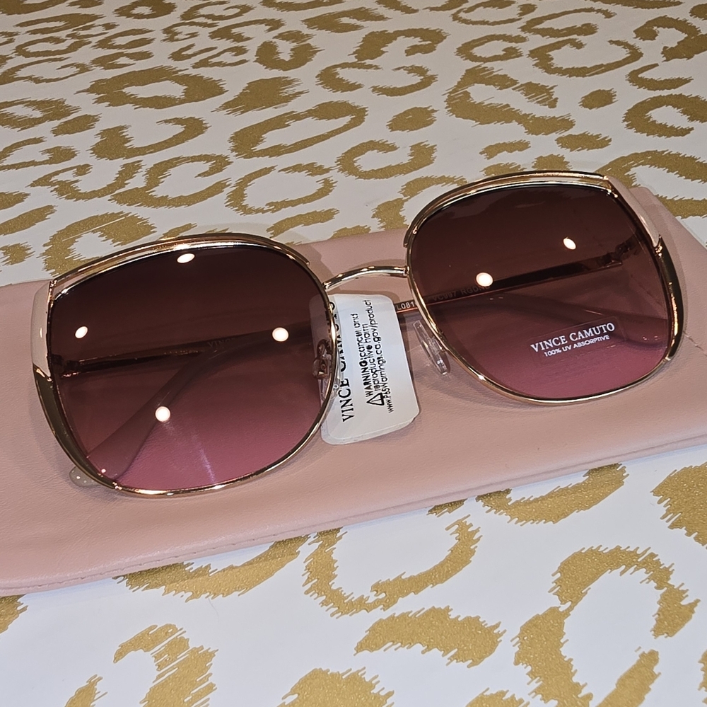 Vince Camuto Rose Gold and Blush Pink Gradient Lens Sunglasses - Picture 9 of 12